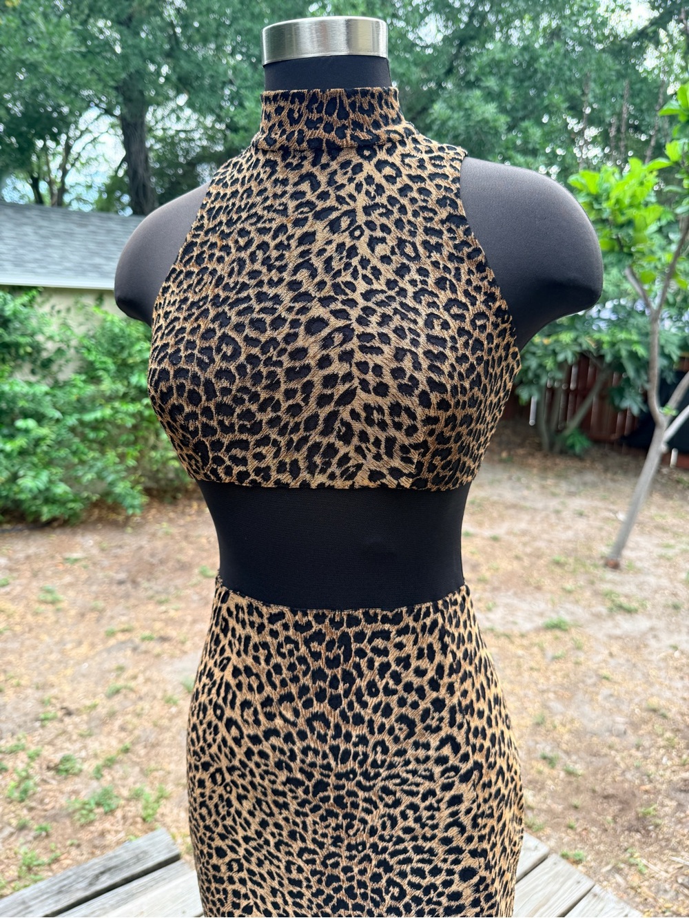 Vintage 80s 90s Cache Leopard Print Maxi Dress - Picture 5 of 11